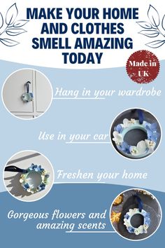 the instructions for how to make your home and clothes smell amazing today, hang in your wardrobe or use freshen your carve