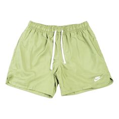 Nike Sportswear Woven Lined Flow Shorts 'Alligator' DM6830-334 Green Training Bottoms With Pockets, Nike Green Sportswear Bottoms, Nike Green Athleisure Bottoms, Nike Sporty Green Bottoms, Casual Green Training Shorts, Nike Green Moisture-wicking Bottoms, Nike Green Moisture-wicking Shorts, Green Sportswear Shorts For Outdoor, Nike Green Training Shorts