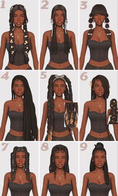 many different types of braids and hair styles