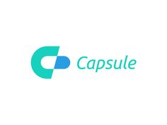 the logo for capsule is shown in green and blue colors, with an oval shape on top