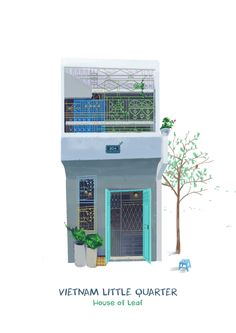 the front cover of vietnam little quarter house of kaohi, with an illustration of a balcony