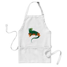 Iguana on a Branch Adult Apron Color: White. Gender: unisex. Pattern: check. Lobster Doodle, Apron Animal, Cartoon Lobster, Justice League Wonder Woman, Bbq Apron, Chocolate Labrador, Pets Diy, Black Labrador, Woman Silhouette