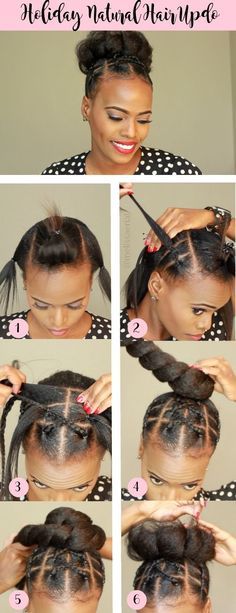 Carole Staples (mivaart) on Pinterest Natural Hairstyle, Updo Styles, Easy Hair Updos, Medium Short Hair, Protective Style, Natural Hair Styles Easy, Natural Hair Updo, Penteado Cabelo Curto, Holiday Hairstyles