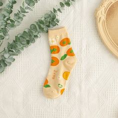 Orange Fruit Tube Socks - Cute Cotton Socks for winter | Aesthetic Socks – Tristar Boutique Aesthetic Socks, Kawaii Fruit, Trendy Socks, Girl Backpacks School, Fresh Orange, Sock Drawer, Orange Design, Retro Cats, Cute Fruit