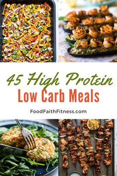 Low Carb Recipes Dinner, Protein Low Carb Meals, High Protein Low Carb Meals, High Protein Low Carb Recipes Dinner, High Fiber Low Carb, Low Carb Meals, Low Carb Low Fat Recipes