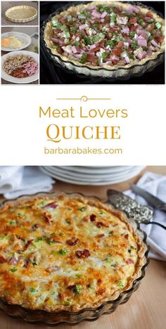 meat lovers quiche recipe with bacon, onions and cheese