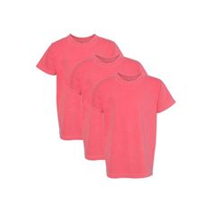 100% Ringspun Cotton Preshrunk, Soft-Washed, Garment-Dyed Fabric Taped Shoulder-To-Shoulder Set-In Sleeves Double-Needle Stitched Sleeves And Bottom Hem Ribbed Collar With Double-Needle Topstitched Neckline Size: S.  Color: Pink.  Gender: unisex.  Age Group: kids. Fabric Tape, Dyed Fabric, Color Orange, Comfort Colors, Watermelon, Age Group, Collar, Orange, T Shirt