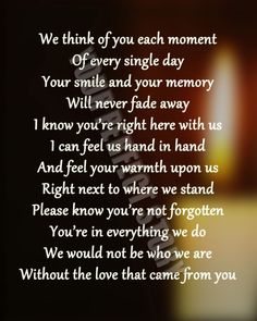 a candle with the words, we think you each moment of every single day