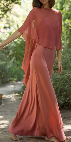 Slip Dress With Shawl Outfit, Slip Dress Shawl, Silk And Chiffon Dress, Silk Cape Dress, Silk Dress With Shawl, Chiffon Slip Dress, Chiffon Cape Dress, Slip Dress With Shawl, Shawl Over Dress