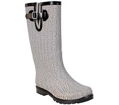 Gray days are a joy if it means getting to wear these Nomad rain boots. Featuring all-rubber construction and a pattern that pops, they're exactly what a stylish girl wants when there's rain in the forecast. From Nomad Footwear.  All Nomad rain boots are water resistant not waterproof and are not intended for extreme weather conditions. Big Calves, White Herringbone, Comfy Wear, Rain Shoes, Womens Rain Boots, Rain Boot, Extreme Weather, Boots For Sale, Stylish Girl