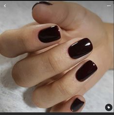 Squoval Acrylic Nails Fall, Squoval Acrylic Nails, Short Classy Nails, Dark Gel Nails, Old Money Nails, Sophisticated Nails, Money Nails