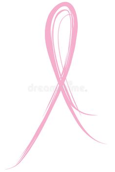 a pink ribbon on a white background royalty illustration