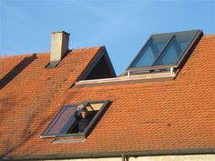 a man is looking out the window of his house