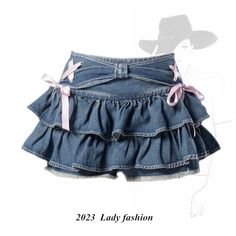 The Y2K Women Ruffle Hem Blue Jean Pleated Mini Skirt brings a nostalgic 2000s vibe with a modern twist. This trendy denim skirt features playful pleats and a flirty ruffle hem, creating a fun and feminine silhouette. Its flattering high-waisted fit makes it easy to pair with crop tops, sweaters, or casual tees, perfect for adding a touch of Y2K style to your everyday look. Ideal for fashionistas who love to mix retro trends with contemporary flair.

#Y2KStyle #DenimMiniSkirt #RuffleHemSkirt #PleatedSkirt #RetroVibes #2000sFashion #TrendyDenim #CasualChic #FashionThrowback #streetstyle Denim Pleated Skirt, Short Pollera, Bow Skirt, Bow Women, Skirt Y2k, Denim Skirt Women, Y2k Clothes, Girls Sweet, Jeans Rock