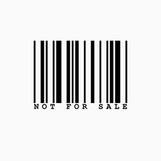 a bar code that says not for sale