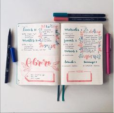 an open notebook with some writing on it