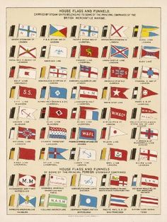 an old poster showing the flags of different countries