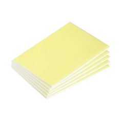 five yellow sticky notes stacked on top of each other