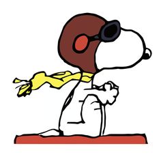 a cartoon dog with sunglasses and a scarf around his neck sitting on top of a table