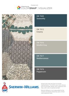 the color scheme for sheryln williams's new paint palettes is shown