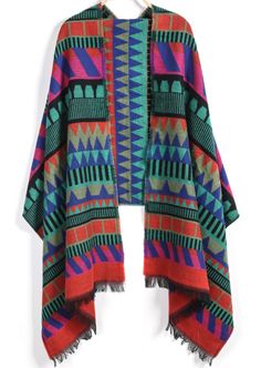 Green Geometric Pattern Tassel Scarf US$18.00 Colorful Scarves, Maxi Rok, Street Swag, Green Scarf, Tassel Scarf, Colorful Scarf, Scarf Print, Geometric Print, Multi Colored