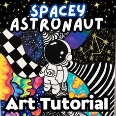 the spacey astronaut art journal is open and ready to be filled with colorful images