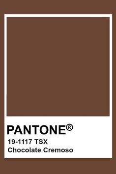 pantone's chocolate cremeo is shown in the color brown and white