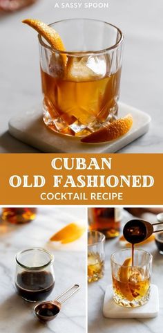 Old Fashion Drink Recipe, Whiskey Drinks Recipes, Bourbon Recipes, Adult Beverages Recipes, Cuban Coffee