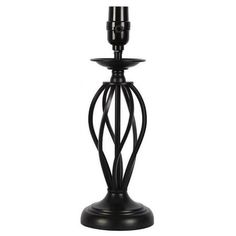 a black candle holder on a white background