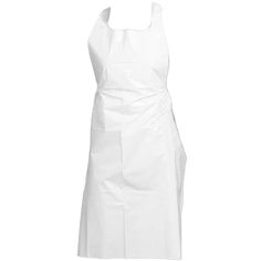 a white apron dress on a mannequin