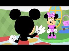 the mickey mouse is talking to her friend