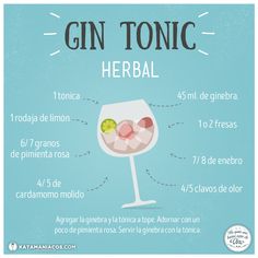 a gin tonic poster with the ingredients in it