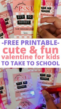 the free printable cute and fun valentine gift for kids to take to school