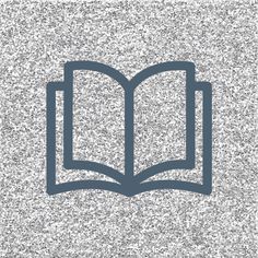 an open book icon on a gray and silver glittered background with black outlines