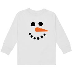 Winter Snowman Face  Kids Long Sleeve T-shirts Kids Snowman Costume, Snowman T Shirt Ideas, Snowman Costume, Snowman Shirt, Winter Snowman, Snowman Faces, Rudy Giuliani, Costume Dress, Winter White