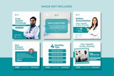 the medical powerpoint presentation is displayed in blue and green colors, with an image of doctors