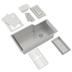 ROHL Culinario Single Bowl Stainless Steel Kitchen Sink with Accessories - BNGBath House Of Rohl, Deck Installation, Stainless Sink, Interior Design Awards, Stainless Steel Kitchen Sink