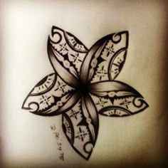 a drawing of a flower with intricate designs