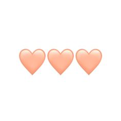 three pink hearts are shown in the shape of heart shaped shapes on a white background