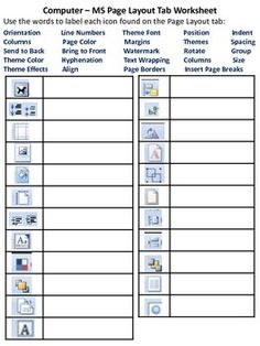 the worksheet is filled with text and pictures to help students learn how to use them