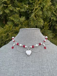 Red Beaded Necklace, Red Beaded Necklaces, Undying Love, Necklace Red