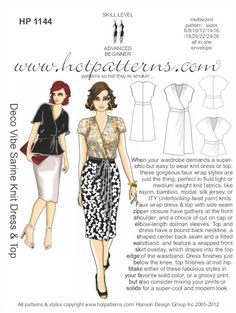 an image of a woman's dress sewing pattern