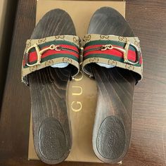 Size: Us 9/Euro 39 Tan/Brown Gold Metal Accents Dust Bag Included Box Included In Great Condition Horse Bits, Metal Accents, Gucci Shoes, Metallic Accents, Mule Clogs, Mules Shoes, Tan Brown, Brown Gold, Clogs