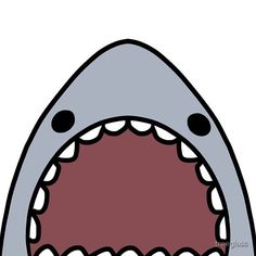 a cartoon shark with its mouth open