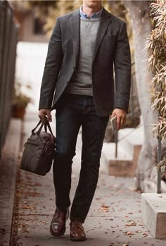 The Essential Cool Weather Jacket: The Tweed Sport Coat Sports Jacket Outfit Men, Sports Coat Outfit Men, Mens Sport Coat Outfit, Sports Coat And Jeans, Sports Jacket Outfit, Tweed Blazer Outfit, Sport Coat Outfit, Tweed Jacket Outfit, Grey Sport Coat