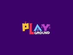 the logo for play ground, which has been designed to look like it is made out of