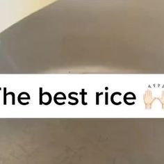 a sign that says the best rice is in front of an image of two hands