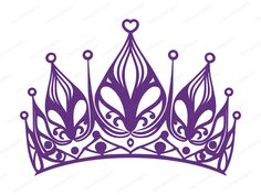 a purple tiara with hearts on it, and the word love is in the middle