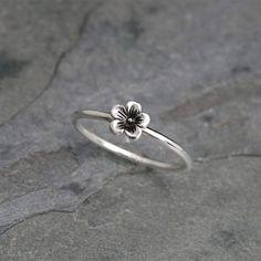 Faster shipping. Better service Dainty Silver Flower Ring, Silver Simple Rings, Silver Ring Stack, Ring Tree, Tree Of Life Ring, Life Ring, Hand Accessories, Botanical Jewelry, Trendy Ring