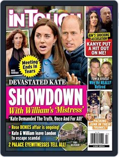 the cover of intouch magazine showing kate and william's family on their wedding day